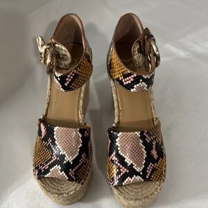 Marc Fisher LTD Alida Espadrille Wedge Snakeskin Espadrille Sandals